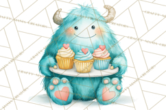 Valentine Monster Clipart, Cute Valentine Monsters PNG Product Image 4