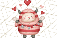 Love Monster Valentine Clipart Cute Kawaii PNG Product Image 5