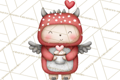 Love Monster Valentine Clipart Cute Kawaii PNG Product Image 5