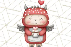Love Monster Valentine Clipart Cute Kawaii PNG Product Image 5