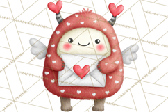 Love Monster Valentine Clipart Cute Kawaii PNG Product Image 2