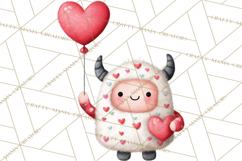 Love Monster Valentine Clipart Cute Kawaii PNG Product Image 4