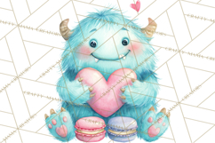 Valentine Monster Clipart, Cute Valentine Monsters PNG Product Image 4