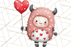 Love Monster Valentine Clipart Cute Kawaii PNG Product Image 2