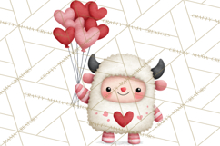 Love Monster Valentine Clipart Cute Kawaii PNG Product Image 3
