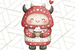 Love Monster Valentine Clipart Cute Kawaii PNG Product Image 4