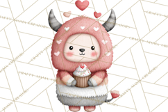 Love Monster Valentine Clipart Cute Kawaii PNG Product Image 3