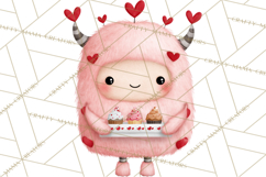 Love Monster Valentine Clipart Cute Kawaii PNG Product Image 5
