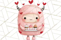 Love Monster Valentine Clipart Cute Kawaii PNG Product Image 5
