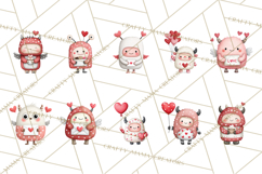 Love Monster Valentine Clipart Cute Kawaii PNG Product Image 4