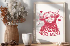 Love Moo-ment Highland Cow SVG | Cute Valentine Cow Clipart Product Image 3