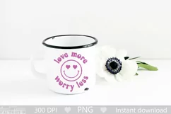 Love more worry less svg, hippie Png Product Image 2