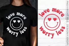 Love more worry less svg, hippie Png Product Image 1