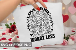 Love more worry less - Retro Valentine Design Product Image 1