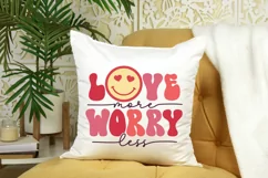 Love More Worry Less SVG, Valentine's Day SVG Design Product Image 3