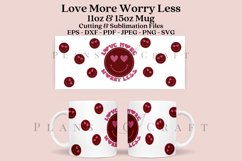 love more worry less smiley coffee glass wrap svg glass mug svg presized for 11oz and 15oz glass ready to cut and sublimation files