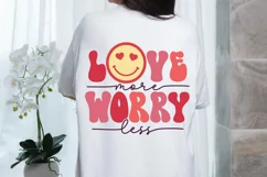 Love More Worry Less SVG, Valentine's Day SVG Design Product Image 2