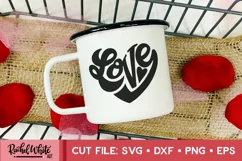 Love in a Heart Shape, Hand Lettered Valentine's Day SVG Product Image 5