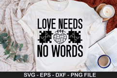 Love needs no words SVG - Autism Awareness Design Product Image 1