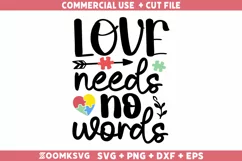 Love needs no words SVG | Autism SVG | Autism PNG Product Image 1