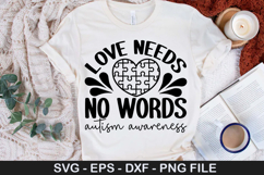 Autism Awareness SVG Design - Love needs no words Product Image 3