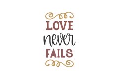 Love Never Fails SVG Cut File Product Image 1