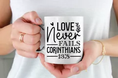 Love Never Fails Corinthians SVG, Christian SVG Design Product Image 2