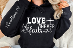 Love Never Fails Sleeve SVG Design, Bible Quotes SVG Product Image 2
