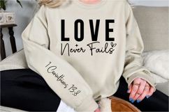 Love never fails Sleeve SVG Design Product Image 3