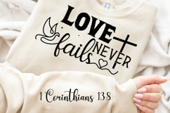 Love Never Fails Sleeve SVG Design, Bible Quotes SVG Product Image 3