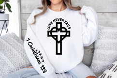 Love Never Fails Sleeve SVG, Bible Verse SVG, Faith SVG Product Image 3