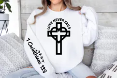 Love Never Fails Sleeve SVG, Bible Verse SVG, Faith SVG Product Image 3