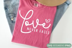 Love Never Fails SVG | Christian Valentine SVG Product Image 1