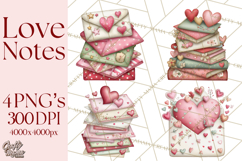 Valentine Clipart PNG, Love Notes Doodles, Envelopes Hearts Product Image 1