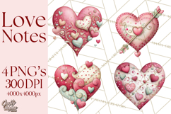 Valentine Clipart PNG, Love Notes Doodles, Envelopes Hearts Product Image 1
