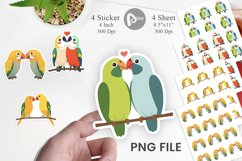 Sticker Love Parrot Product Image 1