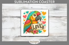 Love Parrot v2 Square Coaster Sublimation Product Image 1