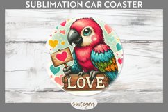 Love Parrot v3 Car Coaster Sublimation Product Image 1