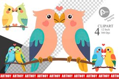 Clipart Love Parrot Product Image 1