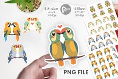 Sticker Love Parrot Product Image 1