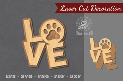 Love Paw Laser Cut Decoration Product Image 1