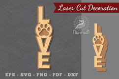 Love Paw Laser Cut Decoration Product Image 1
