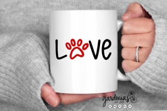 Love Paw Print SVG, Dog Mom Design, Cat Mom Clip Art Product Image 3