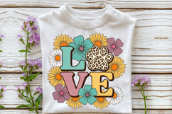 Love Paw Print Floral PNG Design Product Image 2