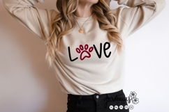Love Paw Print SVG, Dog Mom Design, Cat Mom Clip Art Product Image 1