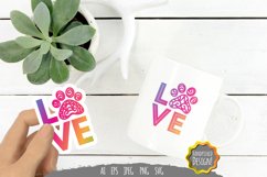 Love Paw Text - Spectrum Vivid Color Sticker Product Image 1