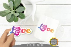 Love Paw Text - Spectrum Vivid Color Sticker Product Image 1