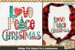 Love Peace Christmas PNG Design. 300dpi PNG Digital File for sublimation, iron-on transfer, DTG printing or other print projects.
