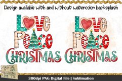 Love Peace Christmas PNG Design. 300dpi PNG Digital File for sublimation, iron-on transfer, DTG printing or other print projects.