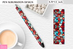Stained Glass Little Hearts|Valentines Day Pen Sublimation Product Image 1